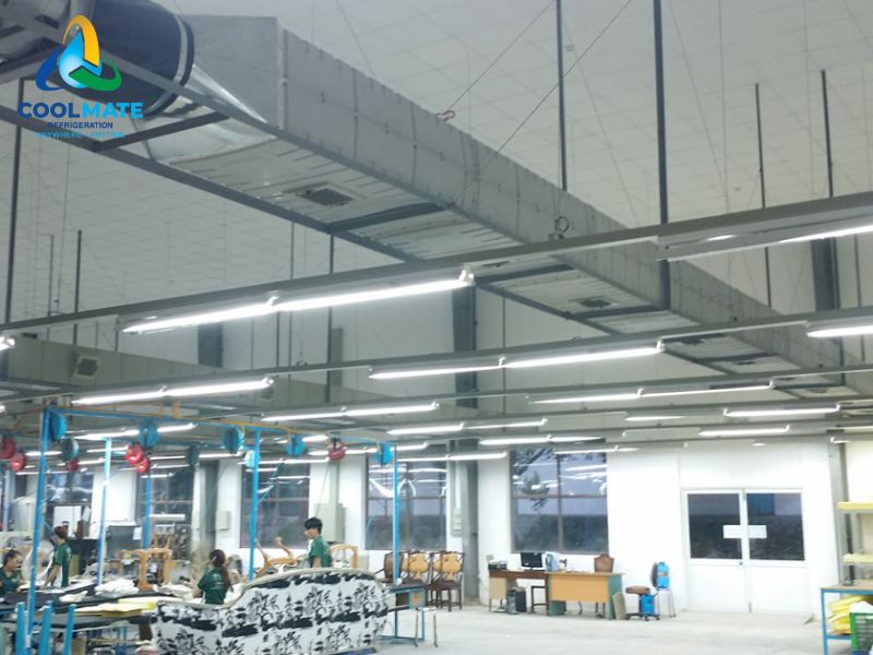 Các bước lắp đặt máy làm mát nhà xưởng - xưởng sản xuất thực phẩm