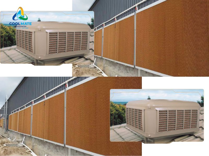 Tấm làm mát cooling pad dùng trong quạt điều hòa công nghiệp